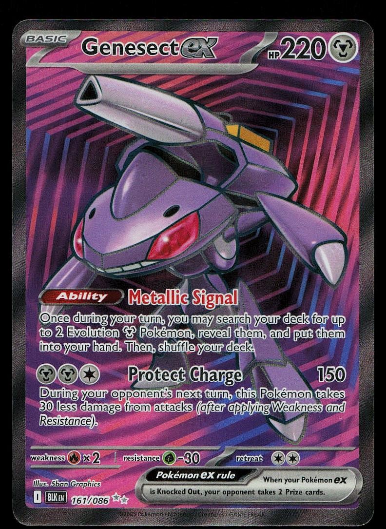 Genesect ex 161/086 Holo Ultra Rare Black Bolt Pokemon Near Mint