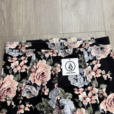 VOLCOM Floral leggings Medium M Women s Ankle Length Juniors New College School