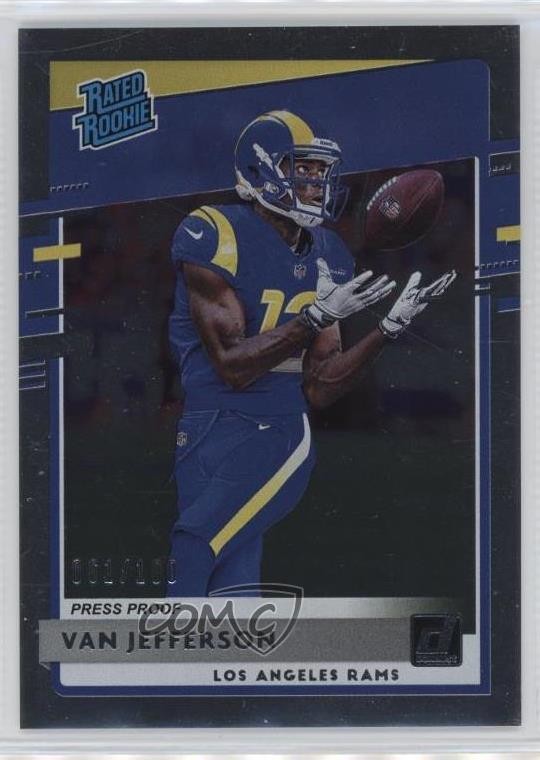 2020 Panini Donruss Rated Rookie Press Proof Silver /100 Van Jefferson #326 8at