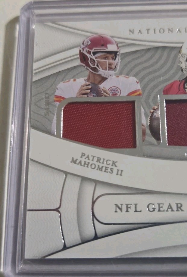 Josh Allen, Mahomes, Murray /99 2021 National Treasures NFL Gear Trio Materials view 2