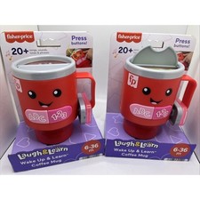 2 Pack Fisher-Price Laugh & Learn Wake Up & Learn Coffee Mug Brand New