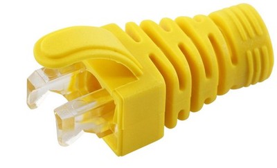MicroConnect CONB65Y Zugentlastungsstiefel gelb 6,5 mm 100 Stück Cat5e Cat6 Cat6A