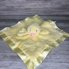 Cloud Island Yellow Duck Lovey Plush Satin Trim Security Blanket