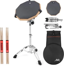 12 Inch Double Sided Silent Drum Practice Pad Kit Stand Sticks Bag