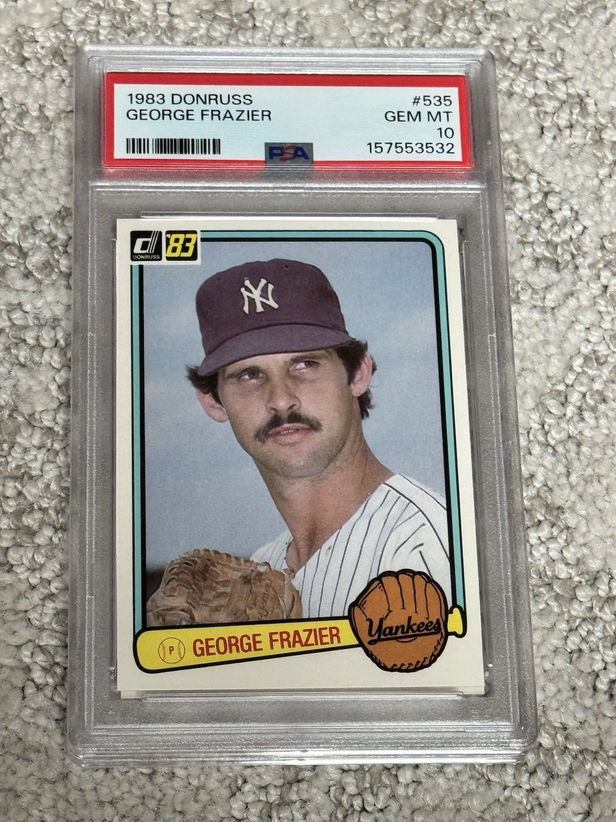PSA 10 BASEBALL CARD 1983 DONRUSS GEORGE FRAZIER NEW YORK YANKEES