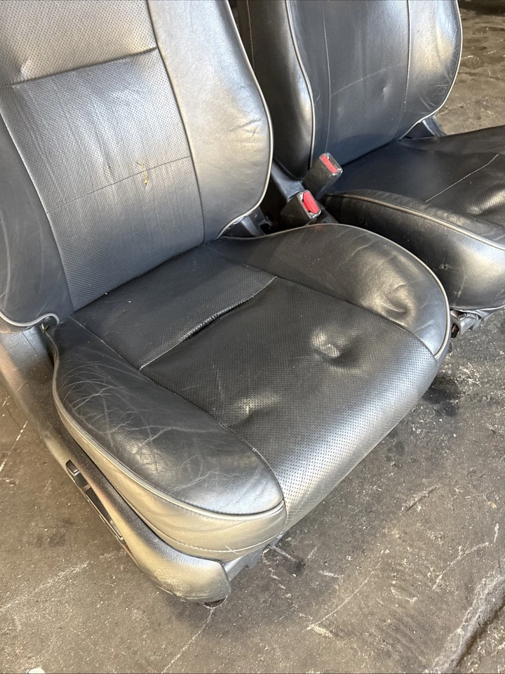 ☑️ Juego de asientos de conductor y pasajero delantero derecho Lexus IS300 cuero eléctrico negro OEM Foto 3 de 4