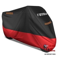 Motorcycle Cover Waterproof Outdoor Motorcycle Cover Heavy Duty 96.5" Red