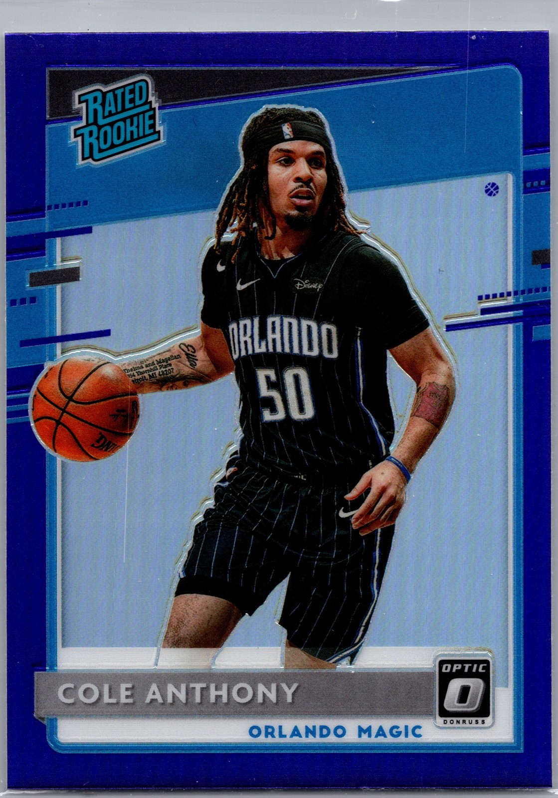 2020-21 Donruss Optic #165 Cole Anthony Purple Orlando Magic