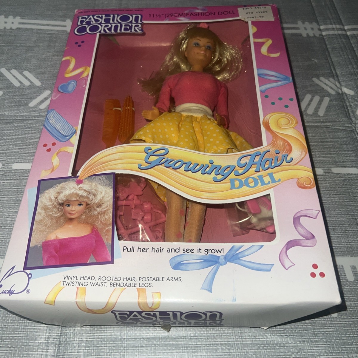 Fashion Corner Growing Hair Doll Fashion Doll Lucky 89170 1989 NIB