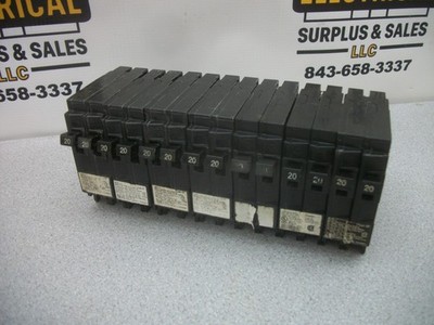 SIEMENS LOT OF 7 TANDEM CIRCUIT BREAKERS Q2020 20AMP 240VOLT 2POLE USED