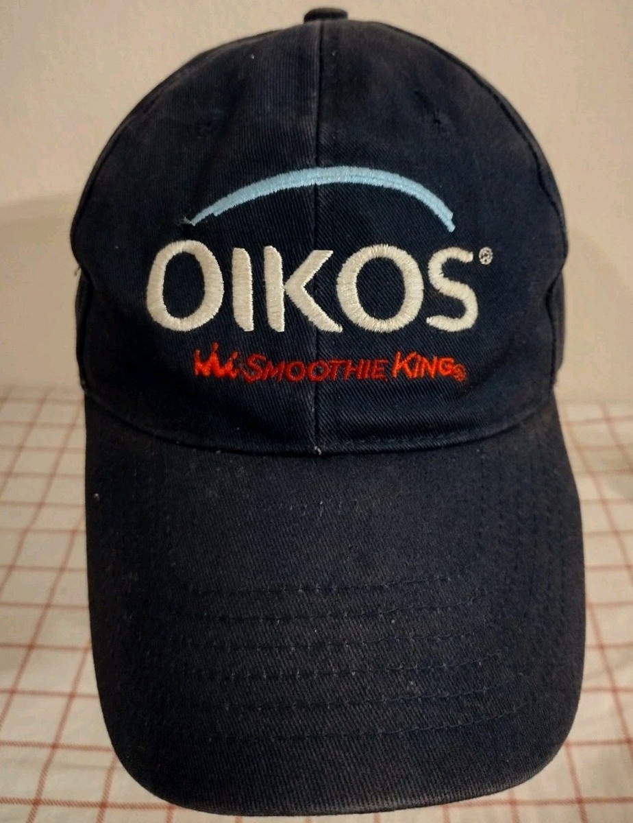 Oikos Smoothie King Employee Cap Hat Blue Mens Adjustable Embroidered View 2