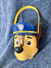 PAW PATROL Chase Plastic Easter Halloween Beach Play Bucket Pail Candy Basket