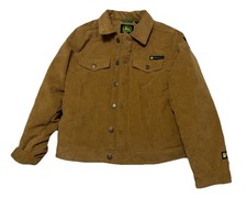 John Deere Boys Brown Corduroy Sherpa Jacket Size M 8