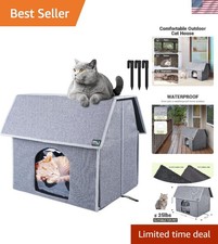 Insulated Feral Cat Shelter - Removable Soft Mat, Easy Assembly, 17.1" x 15"