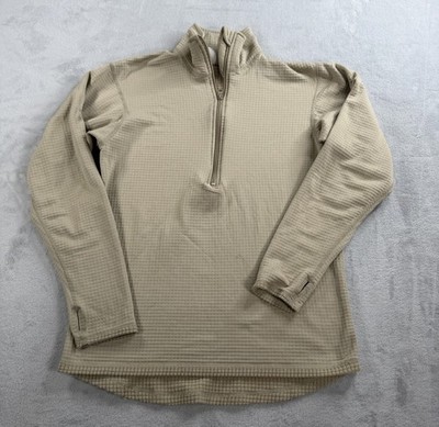 ECWCS Polartec Shirt Mens Small Tan Grid Fleece 1/4 Zip Gen III Cold Weather