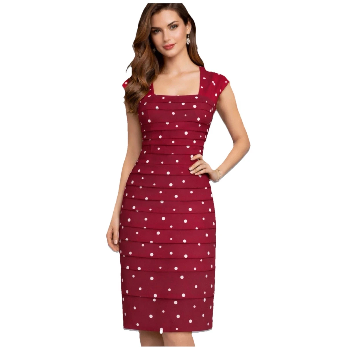 strapless open back dress Gina Bacconi Red Elliana Bow Detail Midi Dress