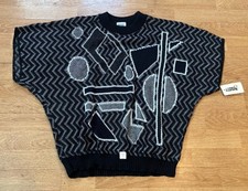 Vintage Barry  Me Too Abstract Design Sleeveless Pullover Sweater NOS 40 USA