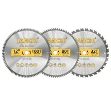 3Pack Combo 12-Inch 32T  80T  100T Woodworking Saw Blades with 1"... Fast Ship