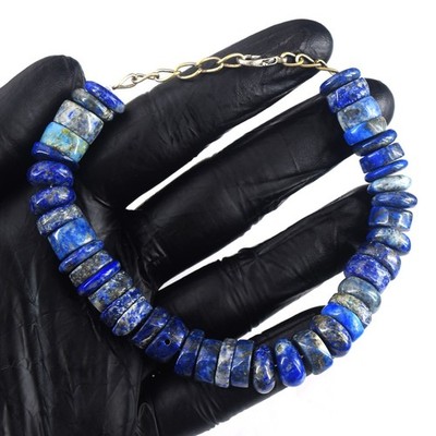 213,00 kt wunderschönes blaues Lapislazuli einzigartiges Design Perlenarmband RK 36 E820