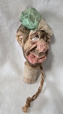 Vtg Willie ONE SHOT Chris Hammack SIGNED Carved Wood Bottle Cork Stopper Golf