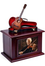 Guitar Urn for Ashes Adult Male Female, Wooden Cremation Urn Human Ashes Man Wom