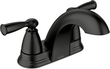 Moen 84942BL Banbury 4" Centerset Double Handle Bathroom Faucet - Matte Black