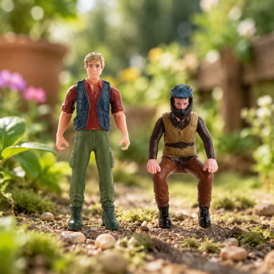 2 Pieces Molded Human Character Figurine Compact for Dioramas, Kids ...