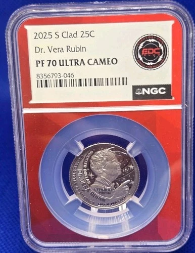 2025-S Clad Proof Dr. Vera Rubin American Women Quarter NGC PF-70 UCAM Red Core