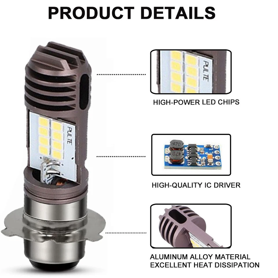 Bombilla de faro LED blanca brillante H/L para Yamaha TTR250 1999-2006 y TTR225 2003 Foto 2 de 4