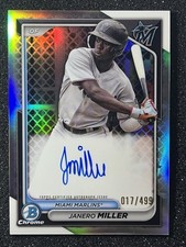 Janero Miller - 2024 Topps Bowman Chrome Snakeskin AU #17/499 - Marlins