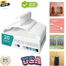 Clothes Hangers Plastic 20 Pack for Adults - Plastic Hangers, The Perfect Coa...