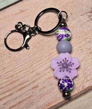 Beaded Floral Keyring