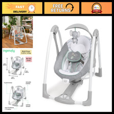 2-in-1 Portable Baby Swing  Infant Seat - Automatic, Battery-Saving Vibes, Natu