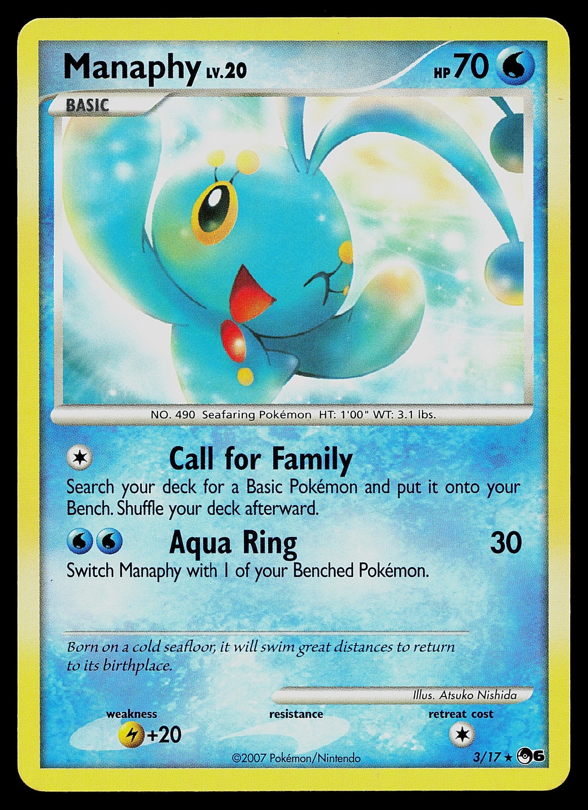 Pokemon Card - Manaphy POP Series 6 3/17 Rare Non Holo