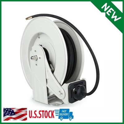 Fuel Hose Reel Retractable Machine Oil Hose Reel 1/4'' x 50' Auto Rewind 5800 psi