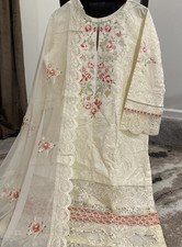 Pakistani Cotton Lawn EMBRIODERED Bust 46 With Chiffon Duppatta