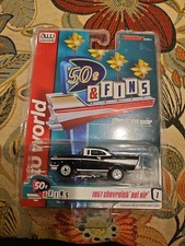 Auto World 50  s And Fins 1957 Chevrolet Bel Air Black HO Slot Car