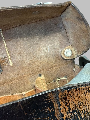 WW2 German Edelweiss Alpine Leather Bag Antique Military Satchel 1940s Gear Rare - Picture 20 of 20