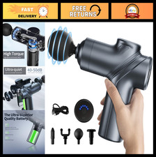 Portable Deep Tissue Massage Gun - Silent Motor, 4 Heads for Muscle Relief  Rel