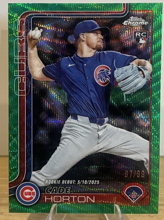 2025 Topps Chrome Update - Cade Horton #USC102 Green Wave Refractor/99 (RC)