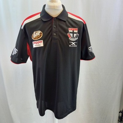 St Kilda AFL On Field Team Football Polo Shirt Black Red Size 2 XL Ex Con 