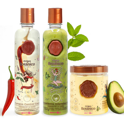 Origen Botánico Shampoo Aji, Tratamiento Plex & Mascarilla SOS | 3-Piece Set