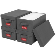 4-Pack Premium DVD Storage Box Stackable Case Holder Organizer Holds 100 DVDs