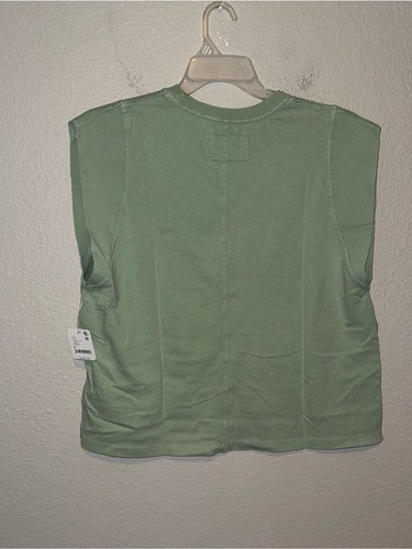NWT Free People We The Free Better Muscle Tank Green Medium Cotton Boxy Tee - Picture 4 of 9