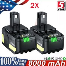 1 2x For RYOBI 18V One plus Lithium Battery P108 PBP003 PBP006 PBP005 4.0/8.0Ah