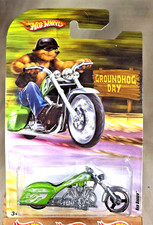 2009 Hot Wheels CHASE Groundhog Day BAD BAGGER Green w/Black MC3 Spokes
