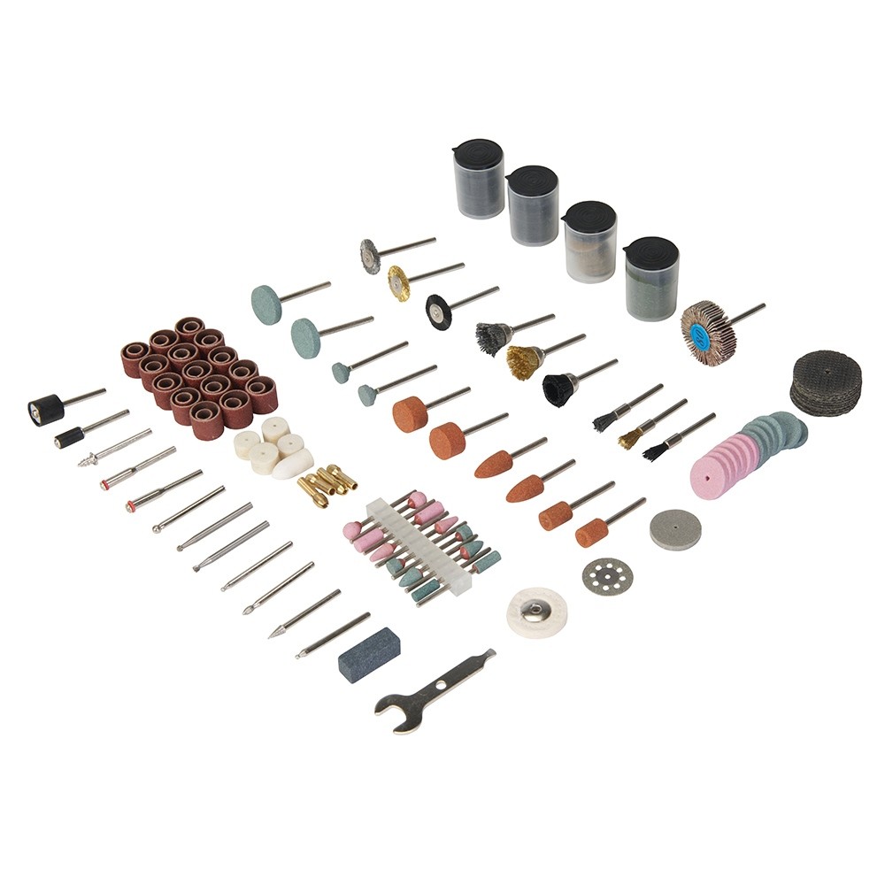 3.17mm Mandrel Rotary Tool Accessory Kit 216pce 267204 Silverline