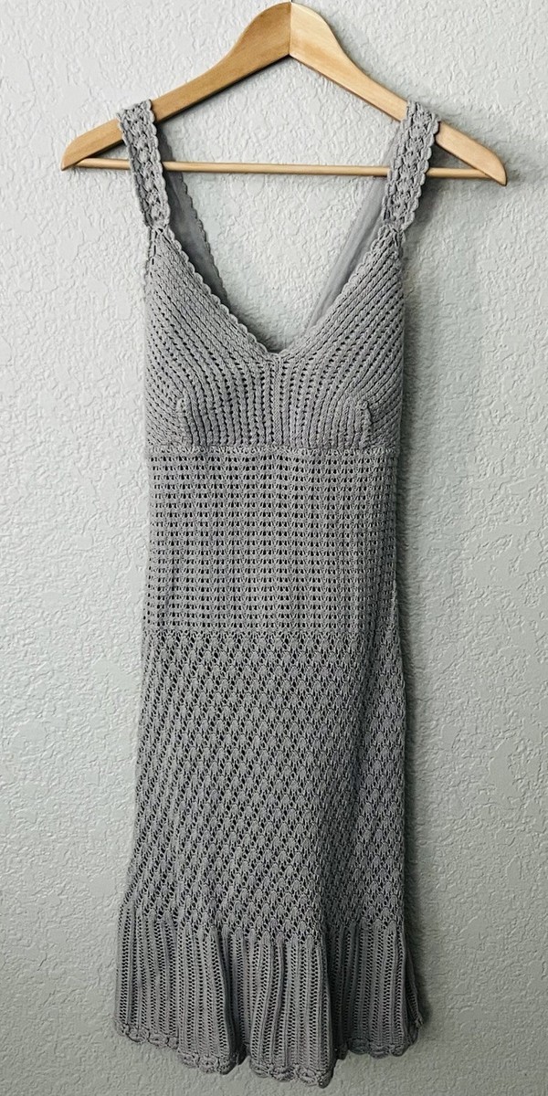 athleta crochet dress Athleta Crochet Detail Sleeveless Tank Casual Orange Dress Womens Size Small