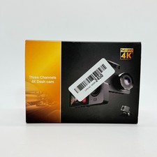 Dash Cam Three Channels 4K UHD. New In Open Box With 32GB Memory Card Included