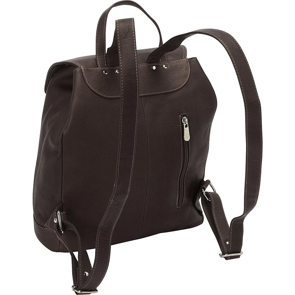 Mochila grande con bucle ovalado, chocolate, talla única Foto 4 de 4